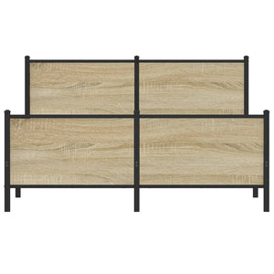 Metallbett Sonoma-Eiche 150x200 cm (ohne Matratze)