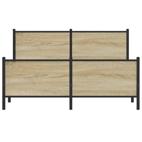 Metallbett Sonoma-Eiche 150x200 cm (ohne Matratze)