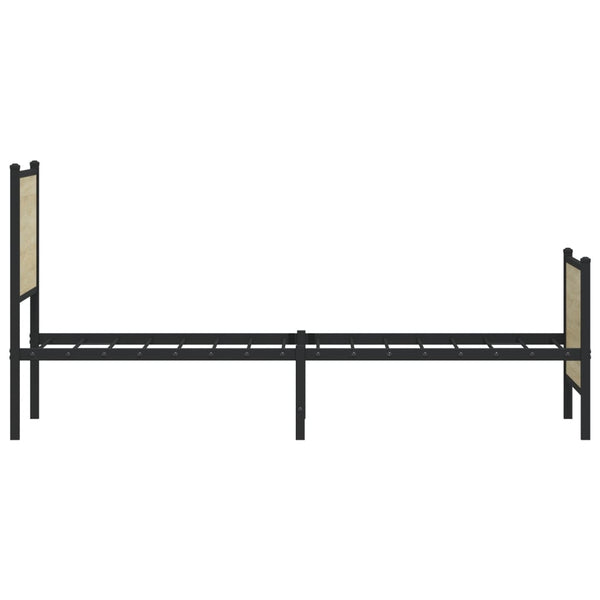 Metallbett Sonoma-Eiche 150x200 cm (ohne Matratze)