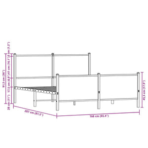 Metallbett 160x200 cm Sonoma Eiche
