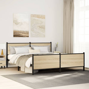 Metallbett 180x200 cm Sonoma-Eiche