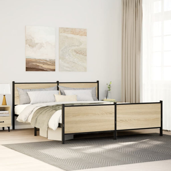 Metallbett Sonoma Eiche 183x213 cm (ohne Matratze)