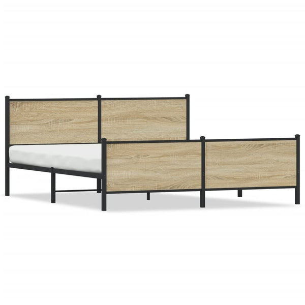 Metallbett 193x203 cm Sonoma-Eiche