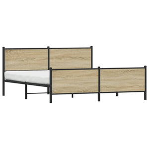 Metallbett 193x203 cm Sonoma-Eiche