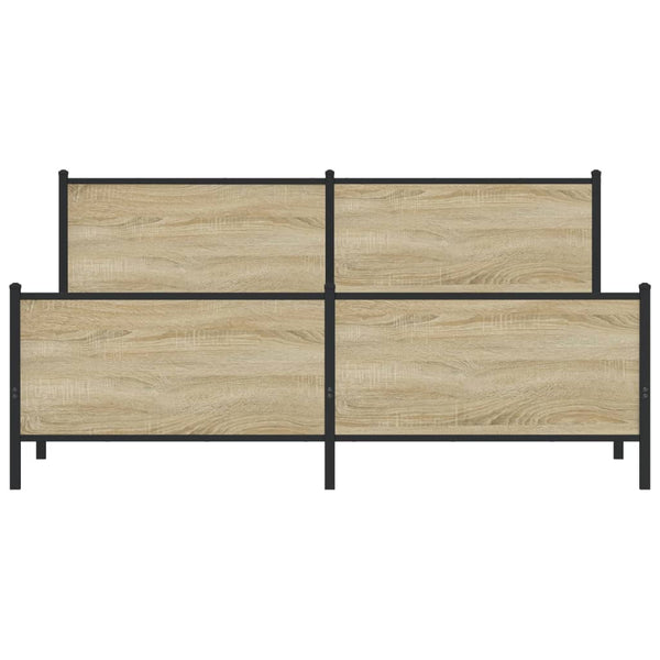 Metallbett 193x203 cm Sonoma-Eiche