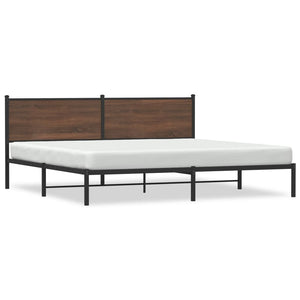 Metallbett 200x200 Braun Eichen-Optik