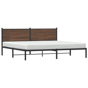 Metallbett 200x200 Braun Eichen-Optik