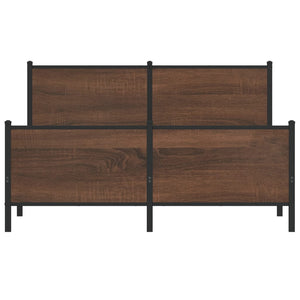 Metallbett 140x190 cm Braun Eiche