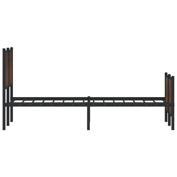 Metallbett 140x190 cm Braun Eiche