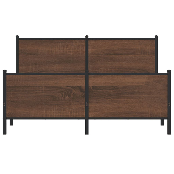 Metallbett 140x200 cm Braun Eiche