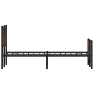 Metallbett 140x200 cm Braun Eiche