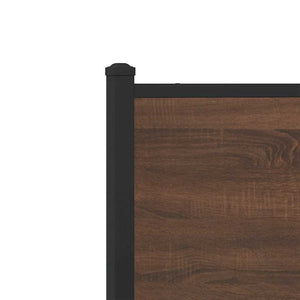 Metallbett 140x200 cm Braun Eiche