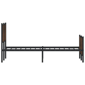 Metallbett 150x200 cm Braun Eichen-Optik