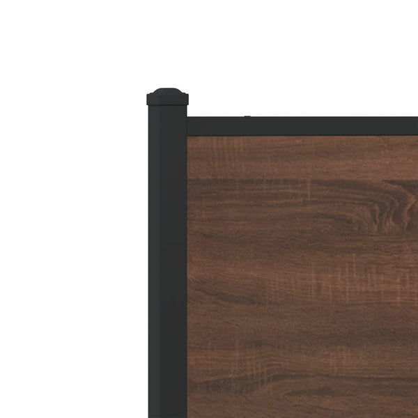 Metallbett 150x200 cm Braun Eichen-Optik