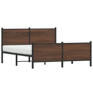 Metallbett 160x200 cm Braun Eiche