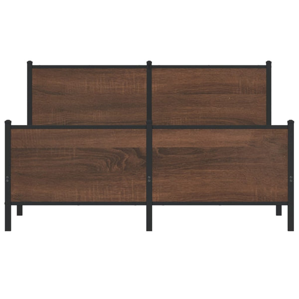 Metallbett 160x200 cm Braun Eiche