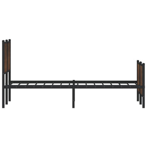 Metallbett 160x200 cm Braun Eiche