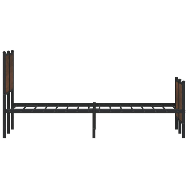 Metallbett 160x200 cm Braun Eiche