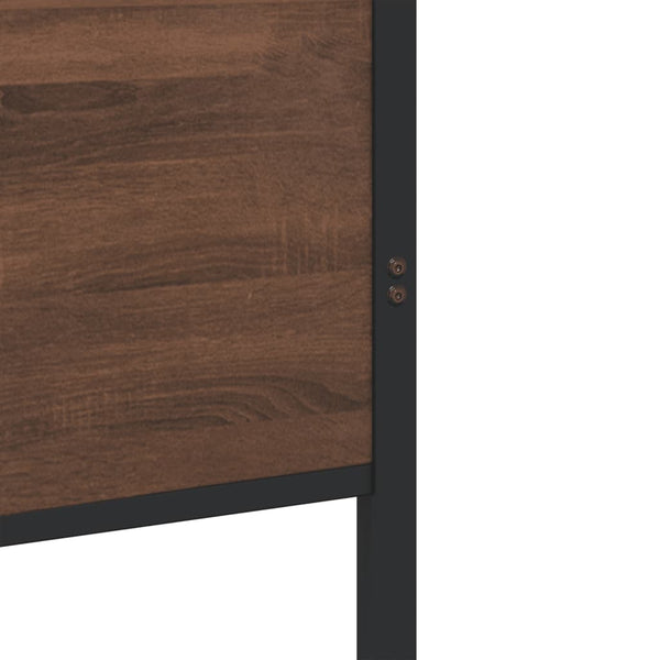 Metallbett 160x200 cm Braun Eiche