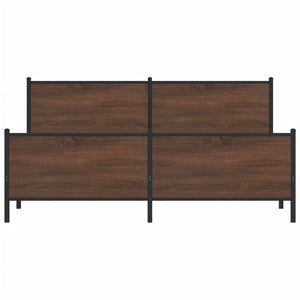 Metallbett 183x213 cm Braun Eichen-Optik