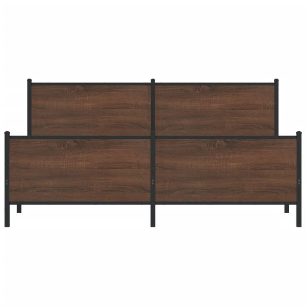 Metallbett 183x213 cm Braun Eichen-Optik
