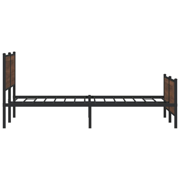 Metallbett 183x213 cm Braun Eichen-Optik