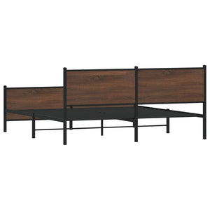 Metallbett 183x213 cm Braun Eichen-Optik