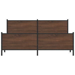 Metallbett 193x203 cm Braun Eichen-Optik