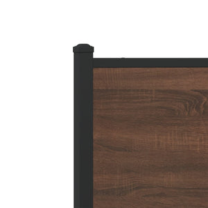 Metallbett 193x203 cm Braun Eichen-Optik