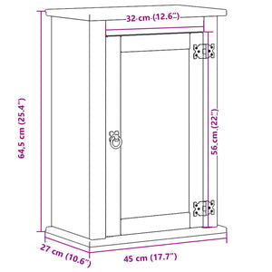 vidaXL Armoire murale de salle de bain Corona 45x27x64,5 cm Pin massif