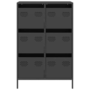 Highboard Schwarz Stahl 68x39x101,5 cm