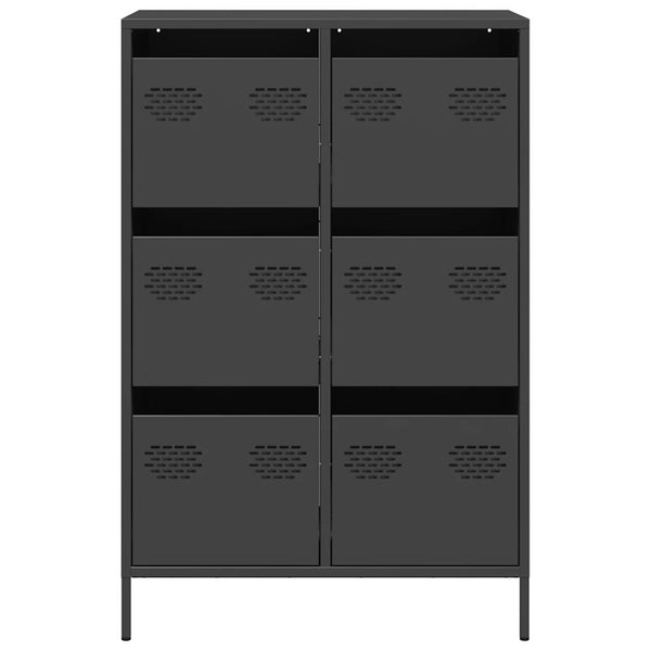 Highboard Schwarz Stahl 68x39x101,5 cm