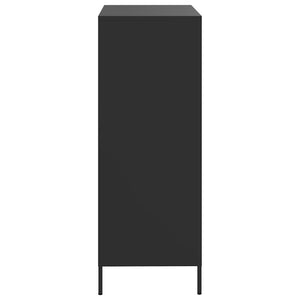 Highboard Schwarz Stahl 68x39x101,5 cm