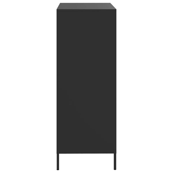 Highboard Schwarz Stahl 68x39x101,5 cm