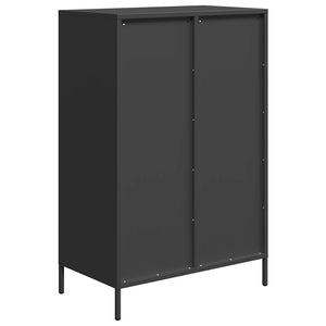 Highboard Schwarz Stahl 68x39x101,5 cm
