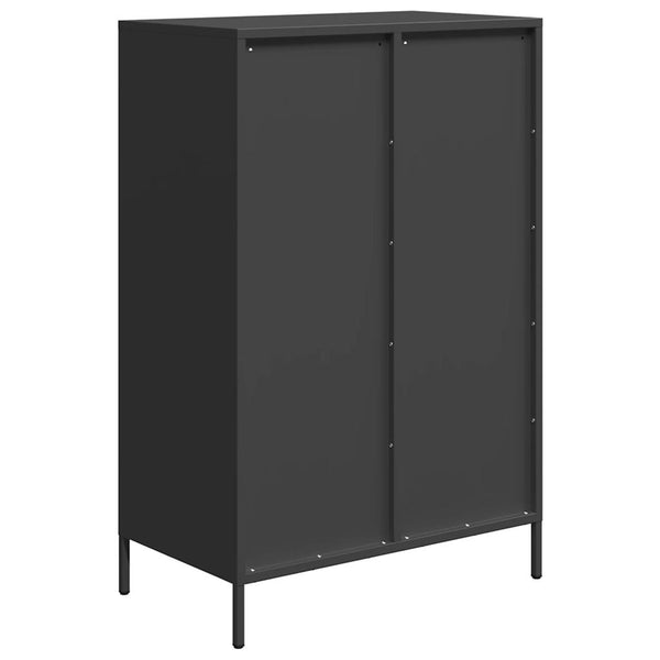 Highboard Schwarz Stahl 68x39x101,5 cm