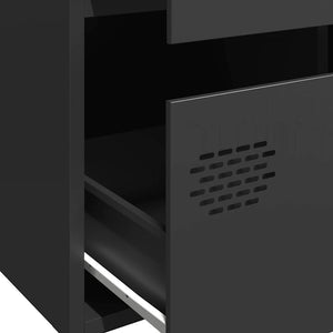 Highboard Schwarz Stahl 68x39x101,5 cm