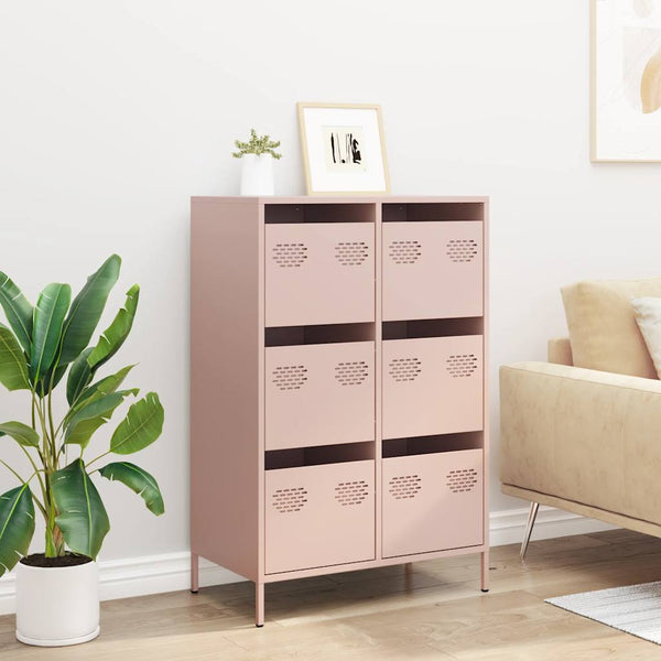 Highboard Rosa Stahl 68x39x101,5 cm