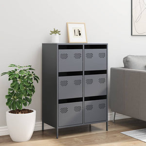 Highboard Anthrazit Stahl 68x39x101,5 cm