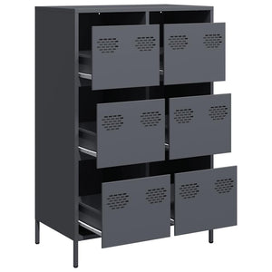 Highboard Anthrazit Stahl 68x39x101,5 cm