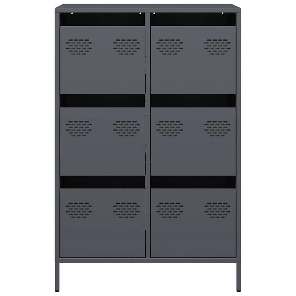 Highboard Anthrazit Stahl 68x39x101,5 cm