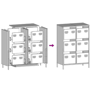 Highboard Anthrazit Stahl 68x39x101,5 cm
