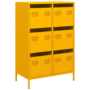 Senfgelbes Highboard Stahl 68x39x101,5 cm