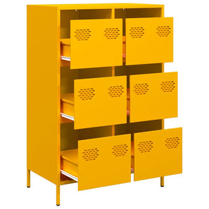 Senfgelbes Highboard Stahl 68x39x101,5 cm