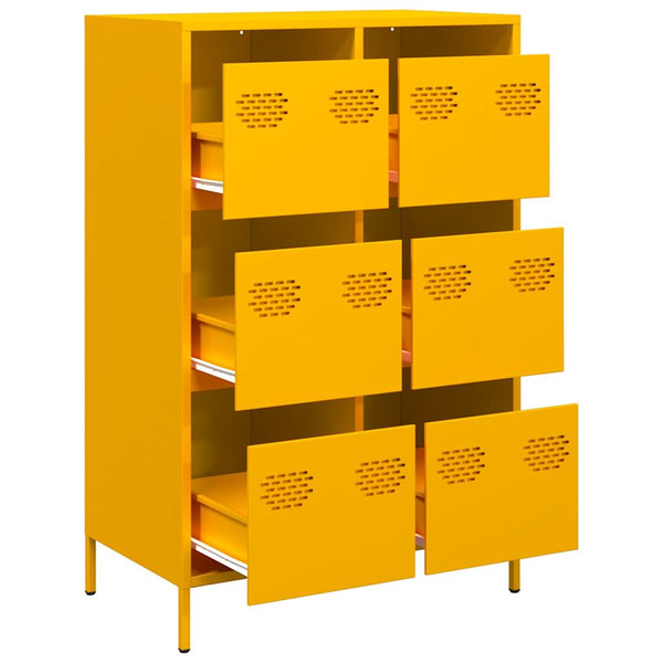 Senfgelbes Highboard Stahl 68x39x101,5 cm