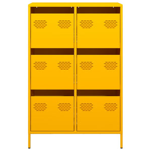 Senfgelbes Highboard Stahl 68x39x101,5 cm