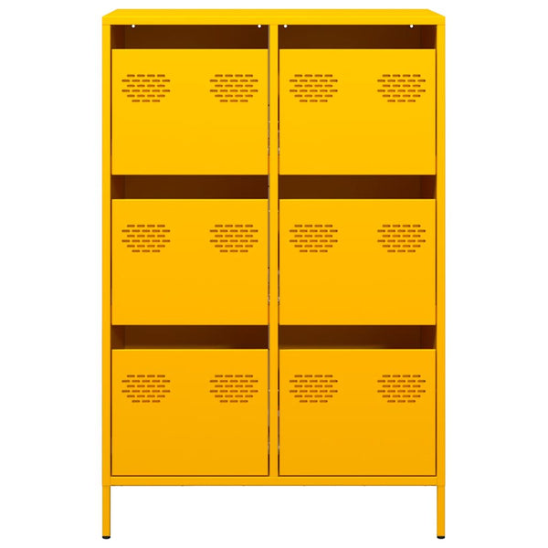 Senfgelbes Highboard Stahl 68x39x101,5 cm