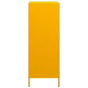 Senfgelbes Highboard Stahl 68x39x101,5 cm
