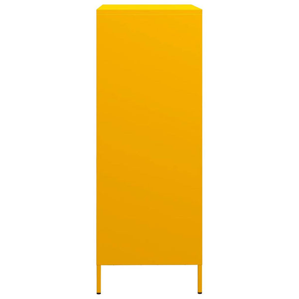 Senfgelbes Highboard Stahl 68x39x101,5 cm