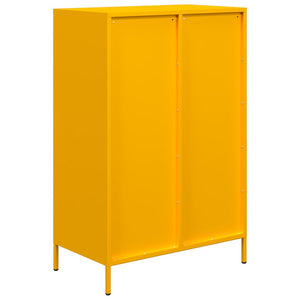 Senfgelbes Highboard Stahl 68x39x101,5 cm
